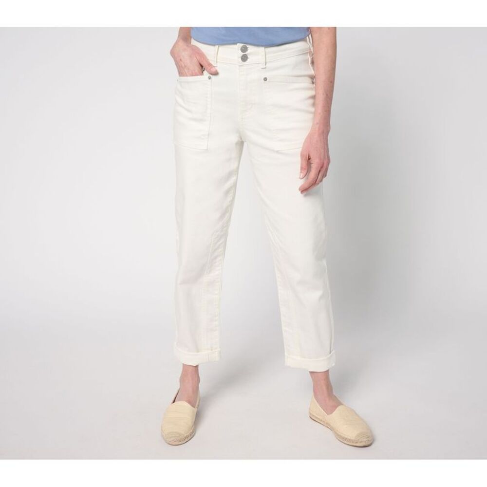 LEGO Women's Petite Pants 10P Color Straight Leg Ankle Jeans White